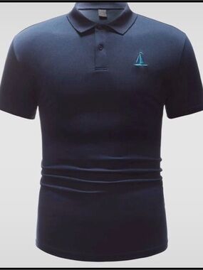 No Boundaries Navy Polo with Teal Sailboat Emblem. New! Soft  and cute!
